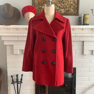 Burberry Scarlet Cashmere Peacoat